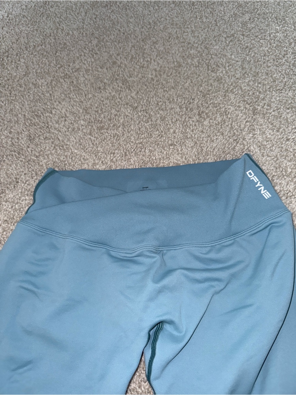 Women’s High-Waist Leggings in Teal - Picture 3 of 4